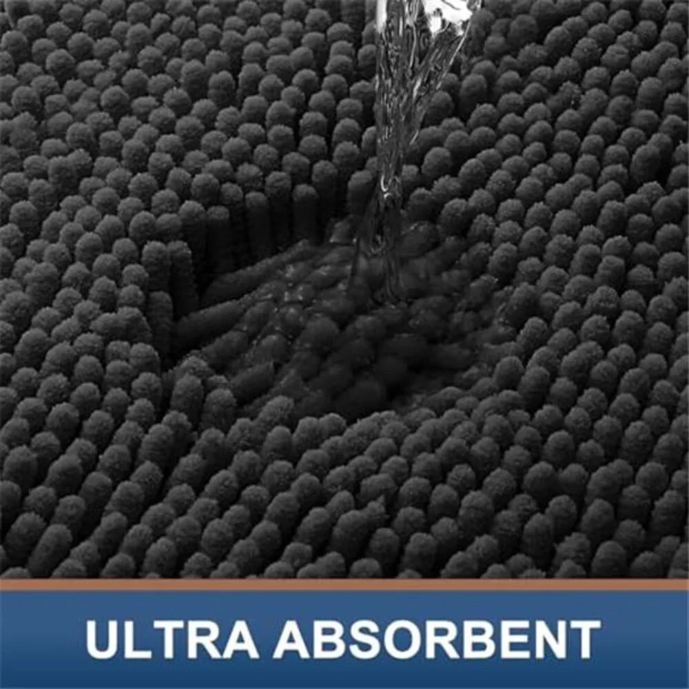 Plush Microfiber Bath Rug Non Slip Absorbent Bathroom Shower Mat Soft Washable
